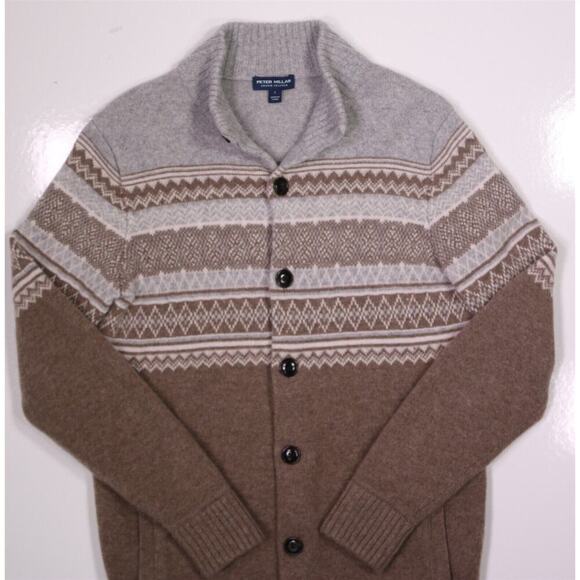 Peter Millar $650 Crown Crafted Jute Brunhall Full Button Fairisle Cardigan~ S - Picture 3 of 7